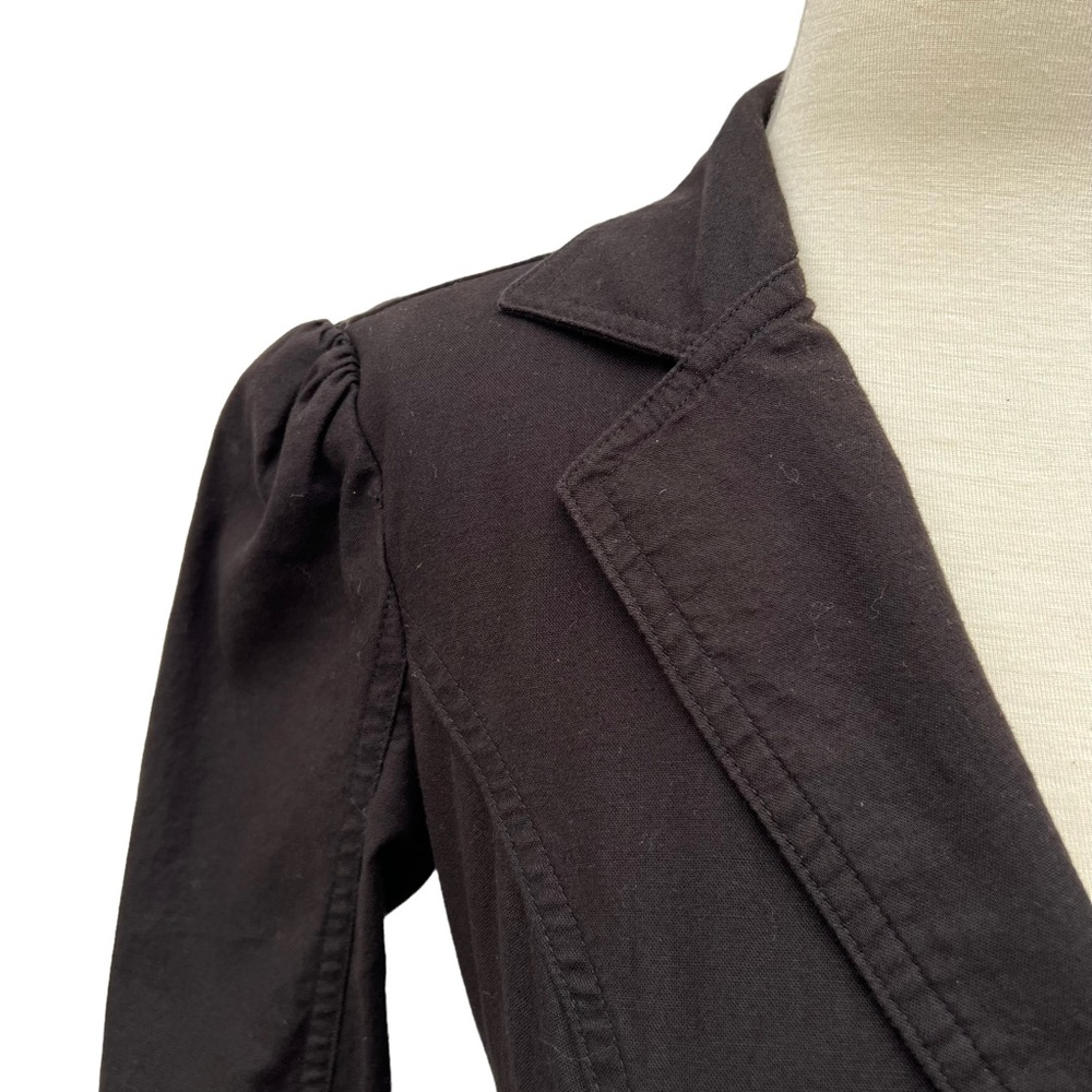 Betsey Johnson Black Cotton Corset Back Button Up Gothic Victorian Blouse - Picture 6 of 9